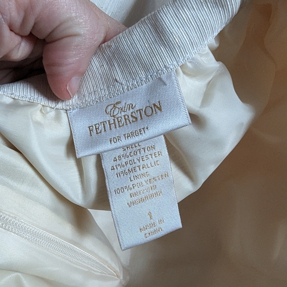 5/$25🎃 Erin Fetherston for Target Cream Metallic Brocade Mini Skirt Size 1 - Picture 3 of 6
